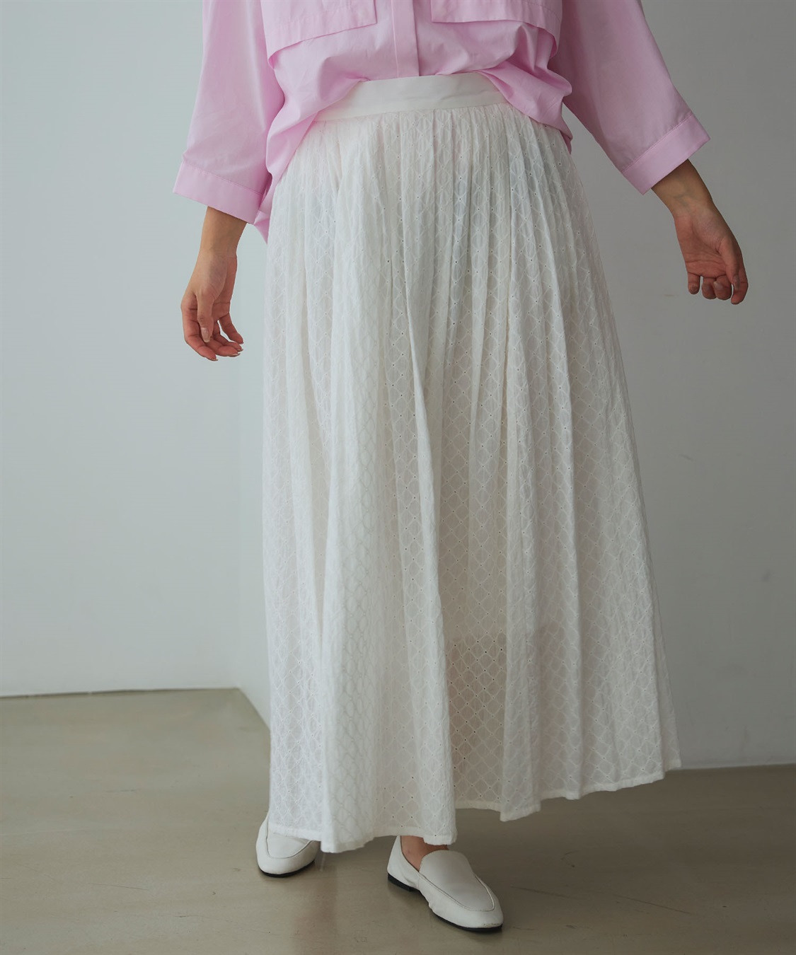 ATSURO TAYAMA コットン刺繍ロング丈フレアスカート_sub_14