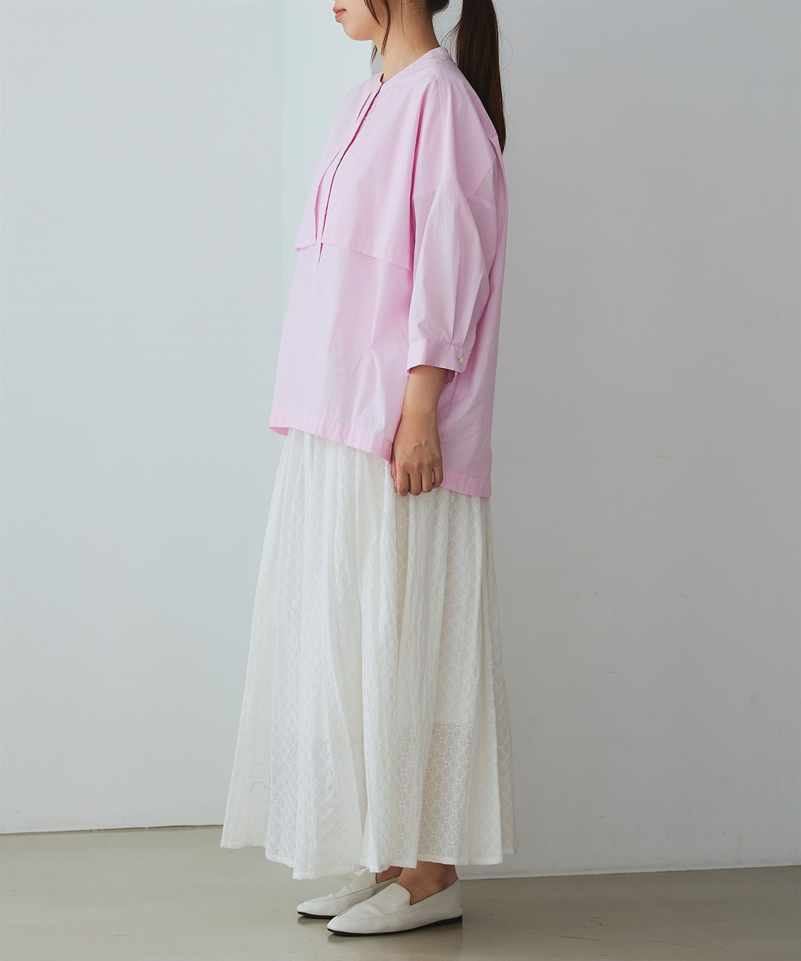 ATSURO TAYAMA コットン刺繍ロング丈フレアスカート_sub_15