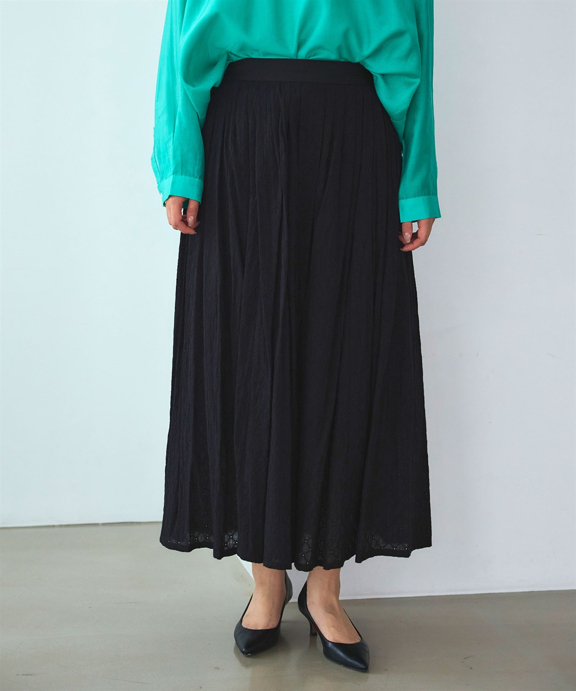 ATSURO TAYAMA コットン刺繍ロング丈フレアスカート_sub_17