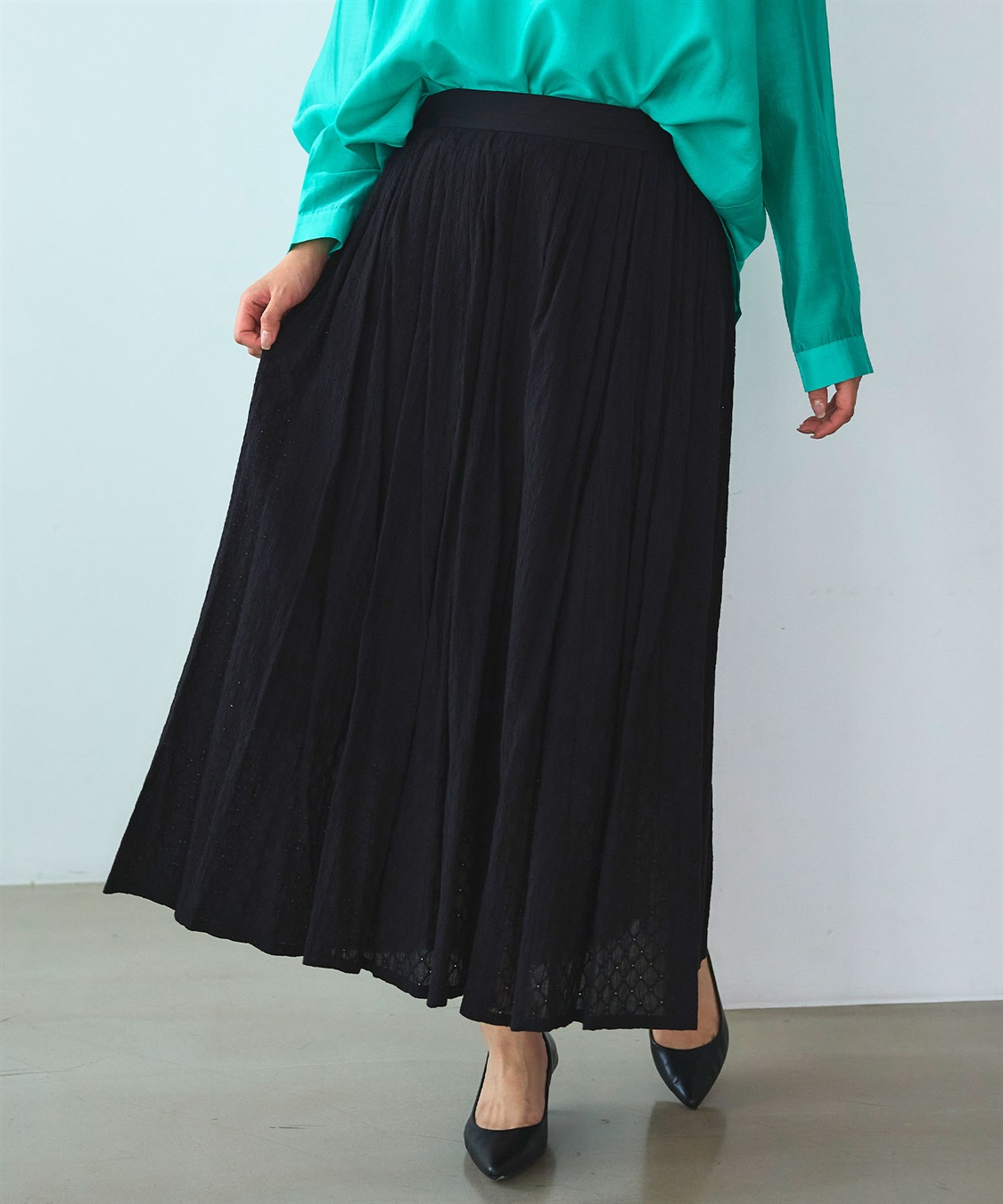 ATSURO TAYAMA コットン刺繍ロング丈フレアスカート_sub_18