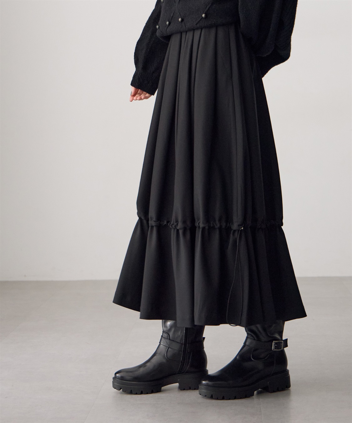 ATSURO TAYAMA ドロストコード付きロング丈スカート_sub_13