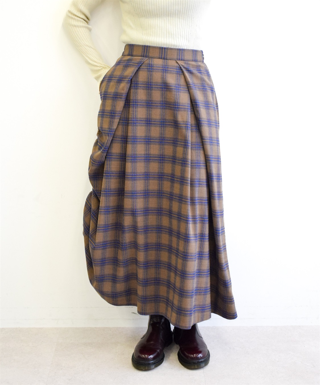 ATSURO TAYAMA チェック柄ロング丈スカート_sub_1