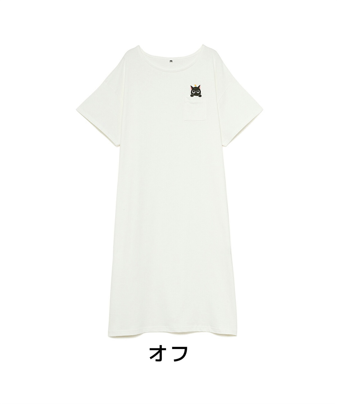 ワンピース 半袖 黒猫 香月和夫 頭に小鳥 オーガニックコットン Cross Marche クロスプラス公式通販サイト