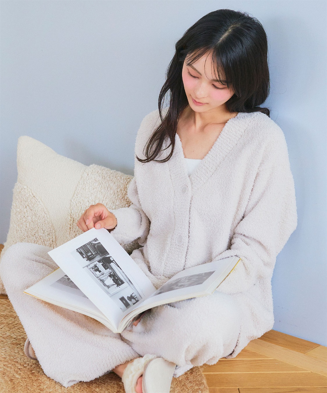 Life Style by cross marche 【LAFUKU/ラフク】もちふわマシュマロニットVネックカーディガン/ルームウェア（上下別売り）_sub_4