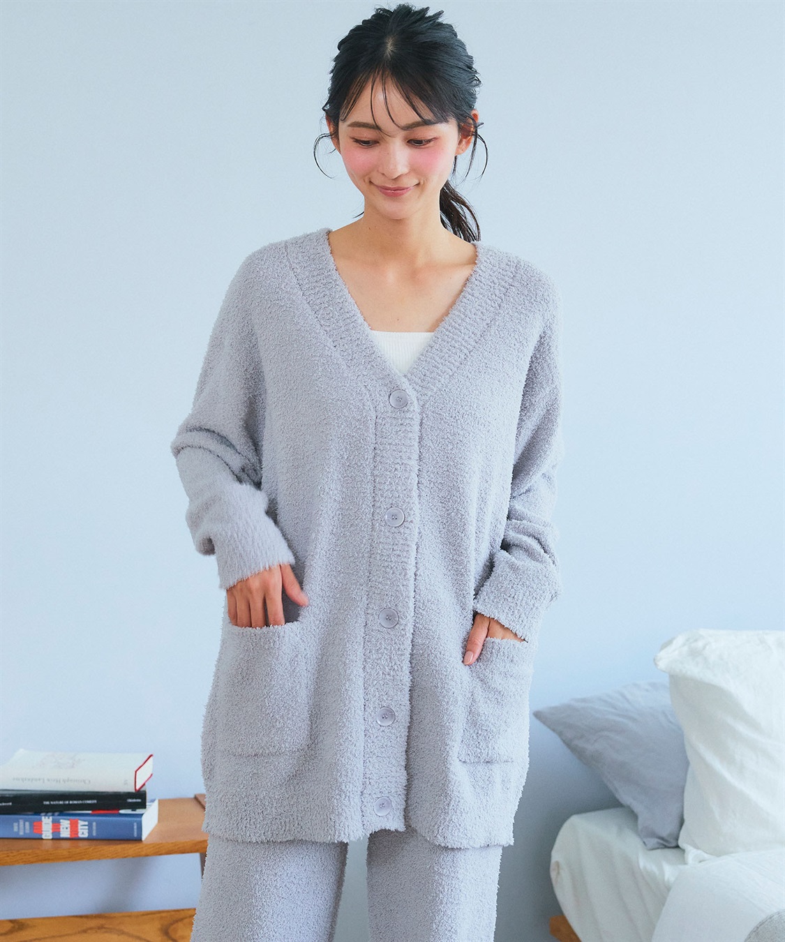 Life Style by cross marche 【LAFUKU/ラフク】もちふわマシュマロニットVネックカーディガン/ルームウェア（上下別売り）_sub_10