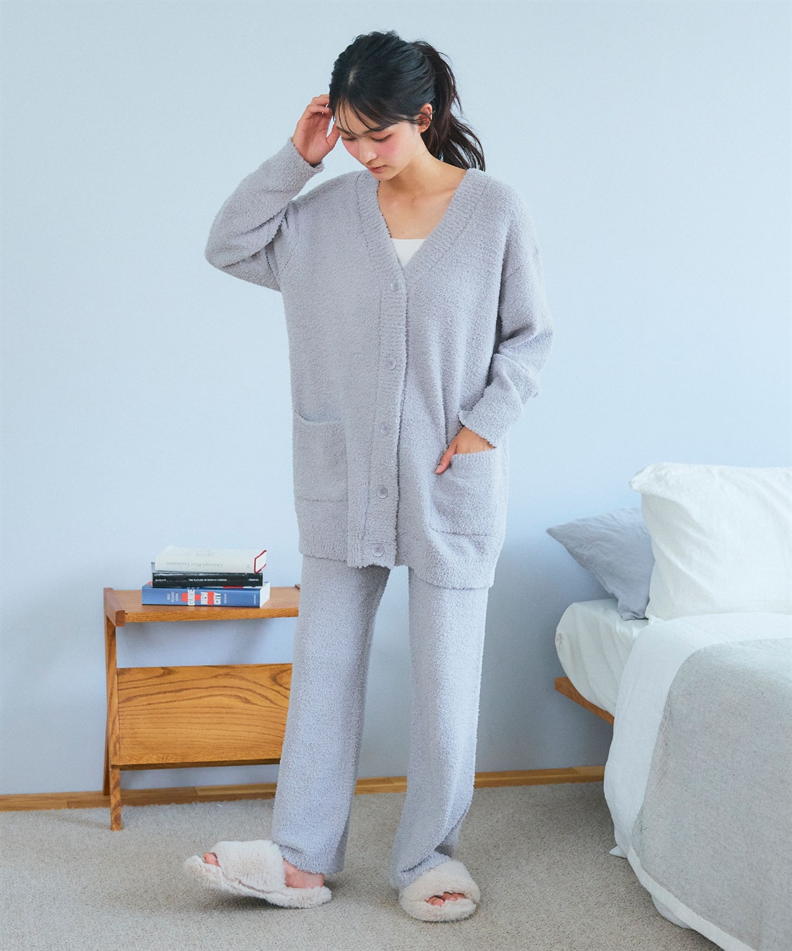 Life Style by cross marche 【LAFUKU/ラフク】もちふわマシュマロニットVネックカーディガン/ルームウェア（上下別売り）_sub_11