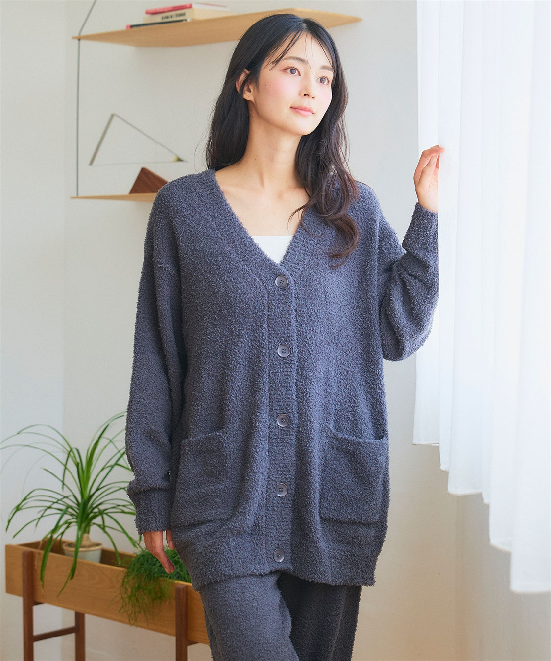 Life Style by cross marche 【LAFUKU/ラフク】もちふわマシュマロニットVネックカーディガン/ルームウェア（上下別売り）_sub_12