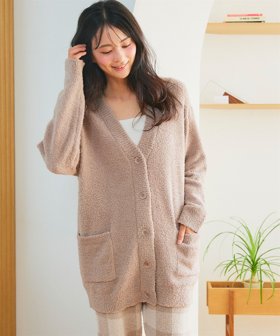 Life Style by cross marche 【LAFUKU/ラフク】もちふわマシュマロニットVネックカーディガン/ルームウェア（上下別売り）_sub_22