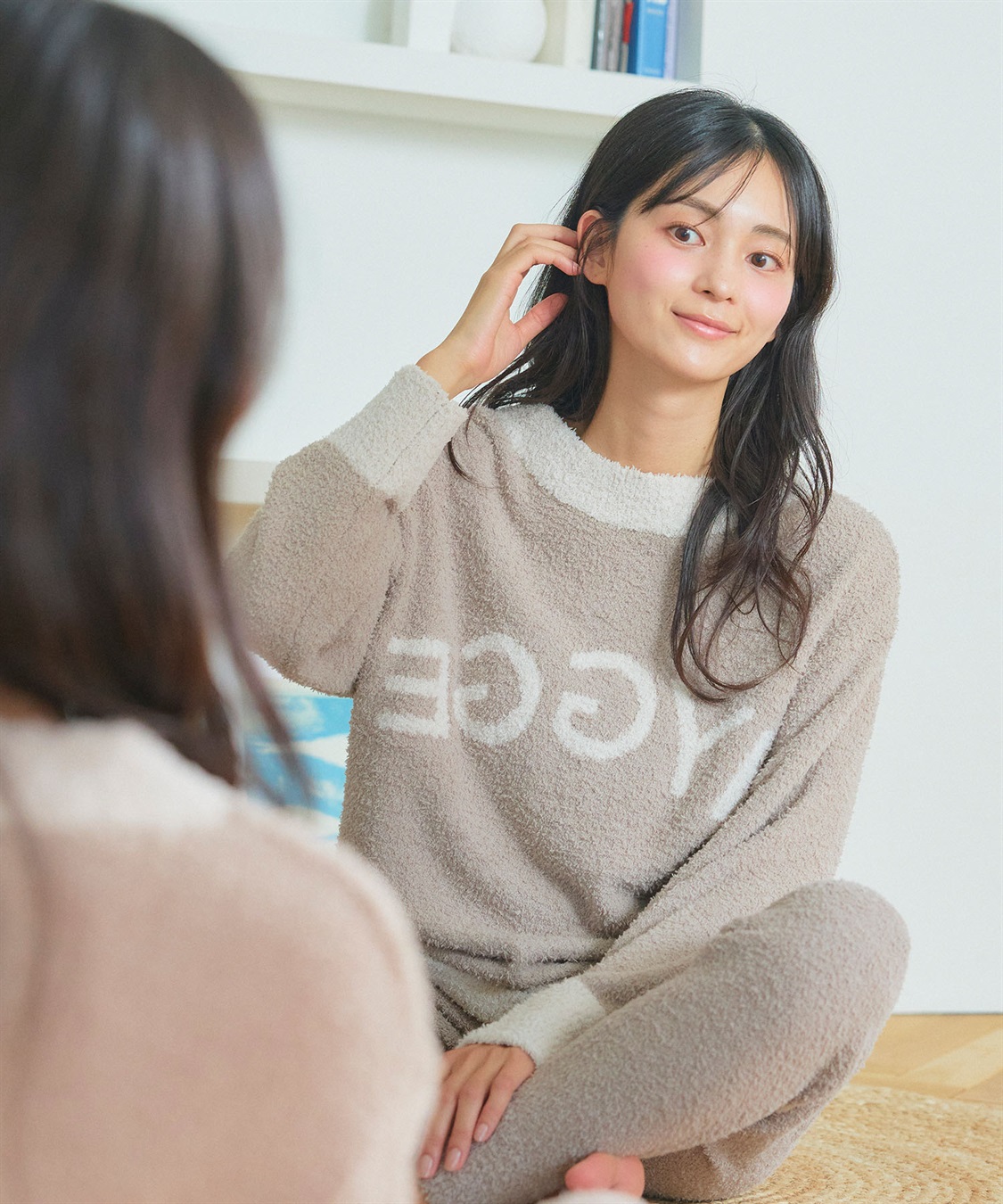 LAFUKU 【LAFUKU/ラフク】もちふわマシュマロニットHYGGEロゴトップス/ルームウェア（上下別売り）_sub_3