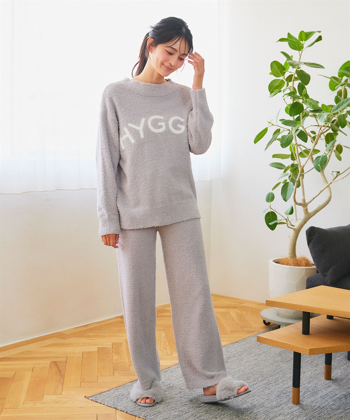 LAFUKU 【LAFUKU/ラフク】もちふわマシュマロニットHYGGEロゴトップス/ルームウェア（上下別売り）_sub_16