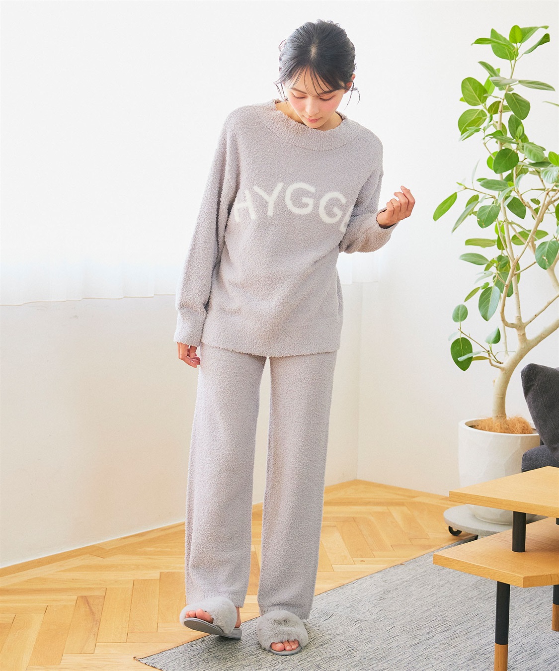 LAFUKU 【LAFUKU/ラフク】もちふわマシュマロニットHYGGEロゴトップス/ルームウェア（上下別売り）_sub_22
