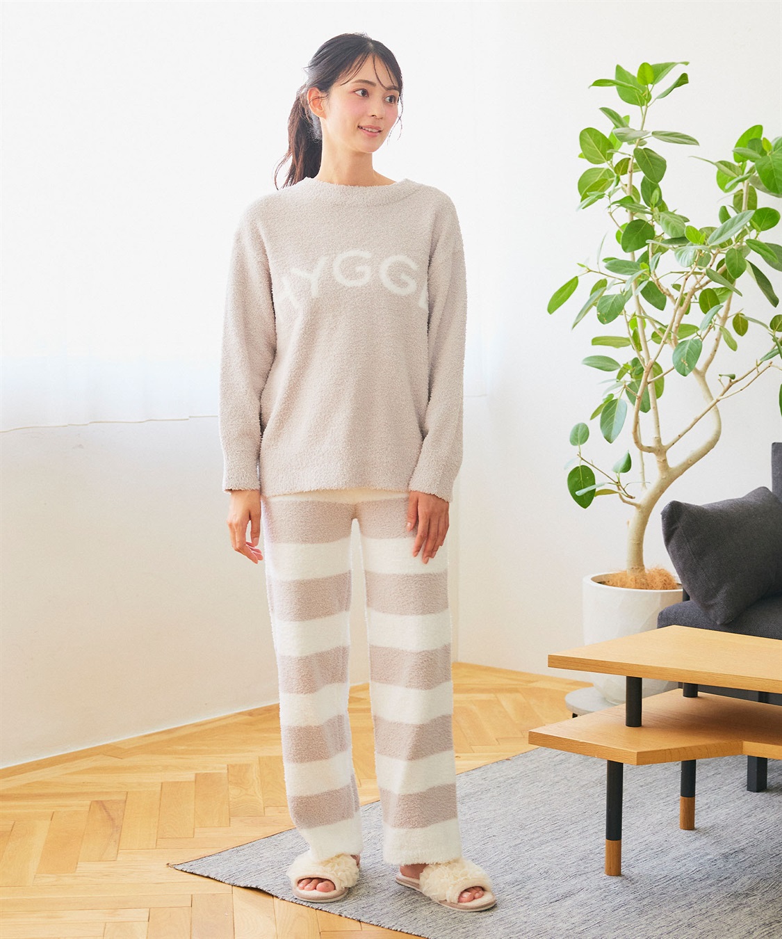 LAFUKU 【LAFUKU/ラフク】もちふわマシュマロニットHYGGEロゴトップス/ルームウェア（上下別売り）_sub_24