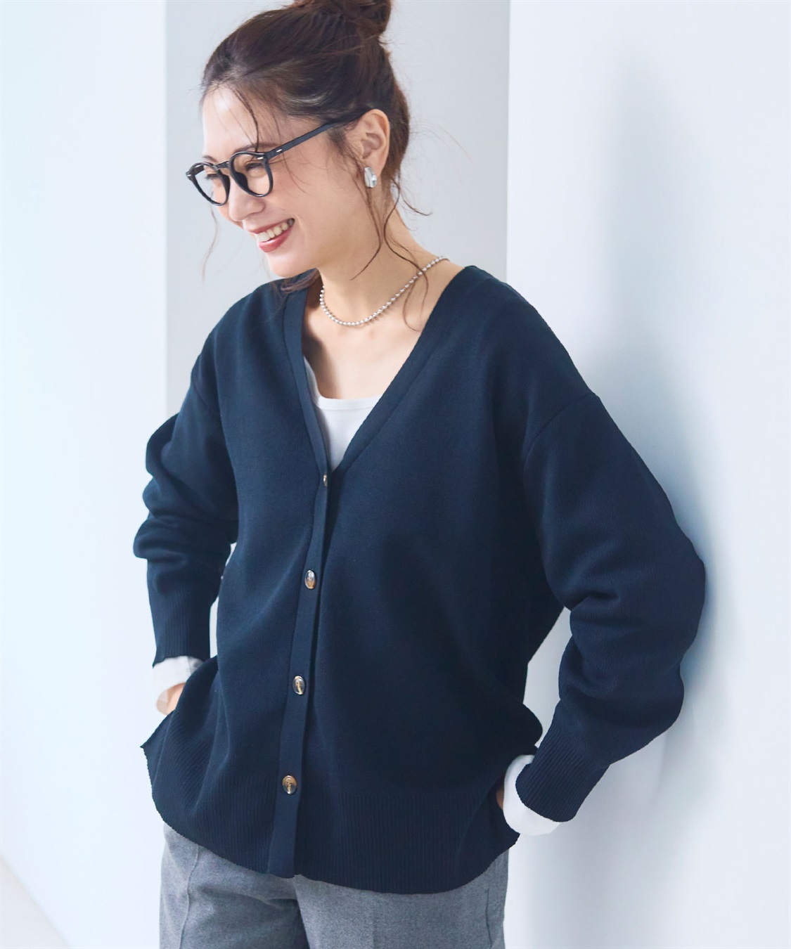 CROSS FUNCTION 《洗える》ダブルジャガードマシュマロニットカーディガン●セットアップ可能●【CF/クロスファンクション】_sub_4