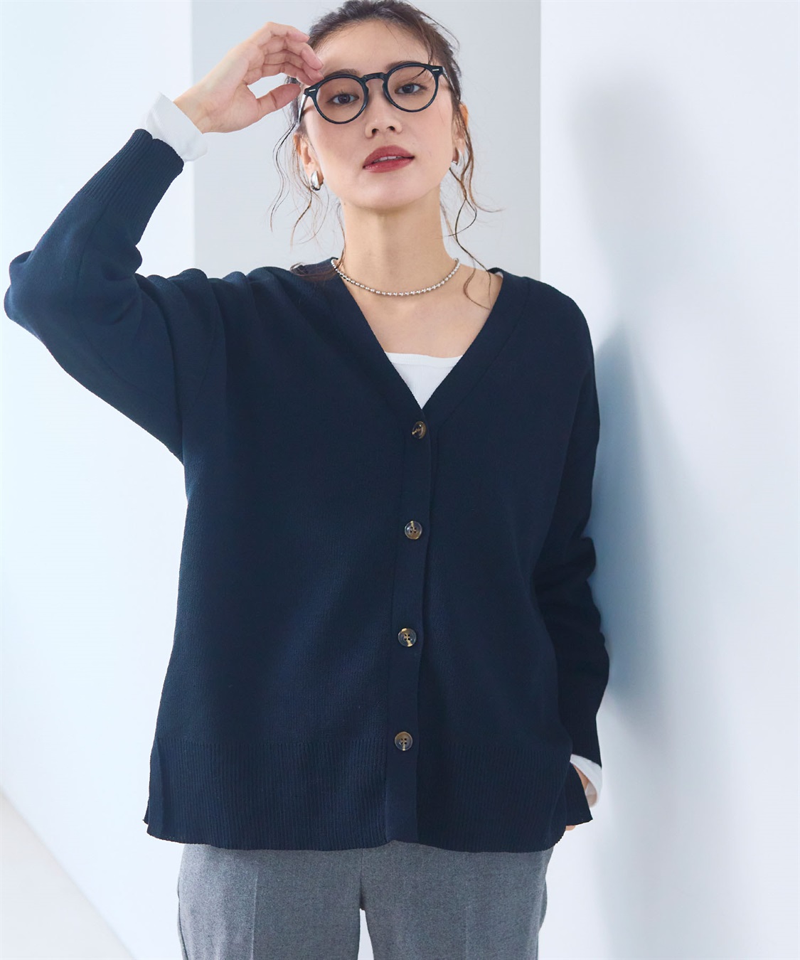 CROSS FUNCTION 《洗える》ダブルジャガードマシュマロニットカーディガン●セットアップ可能●【CF/クロスファンクション】_sub_5