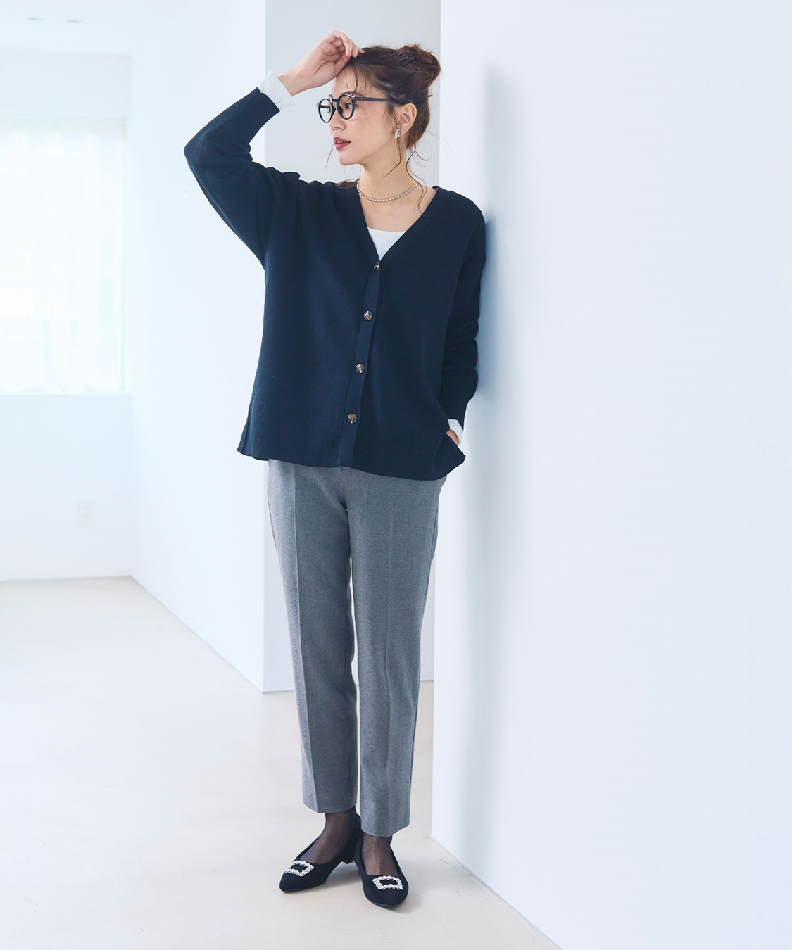 CROSS FUNCTION 《洗える》ダブルジャガードマシュマロニットカーディガン●セットアップ可能●【CF/クロスファンクション】_sub_7