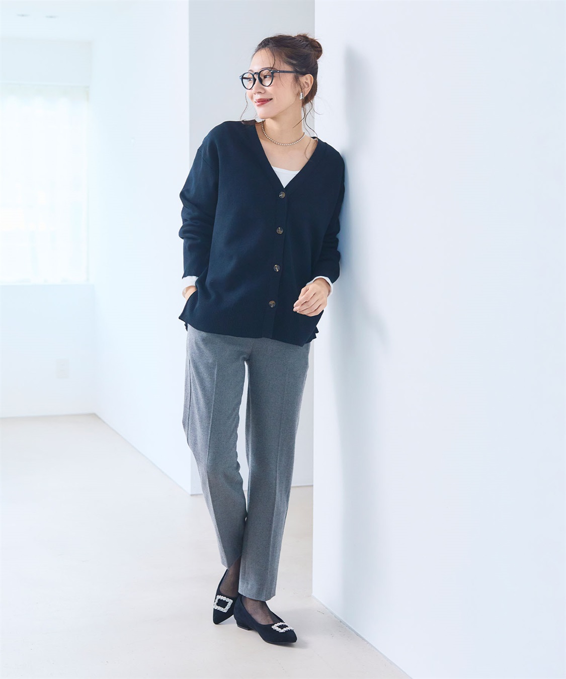 CROSS FUNCTION 《洗える》ダブルジャガードマシュマロニットカーディガン●セットアップ可能●【CF/クロスファンクション】_sub_8