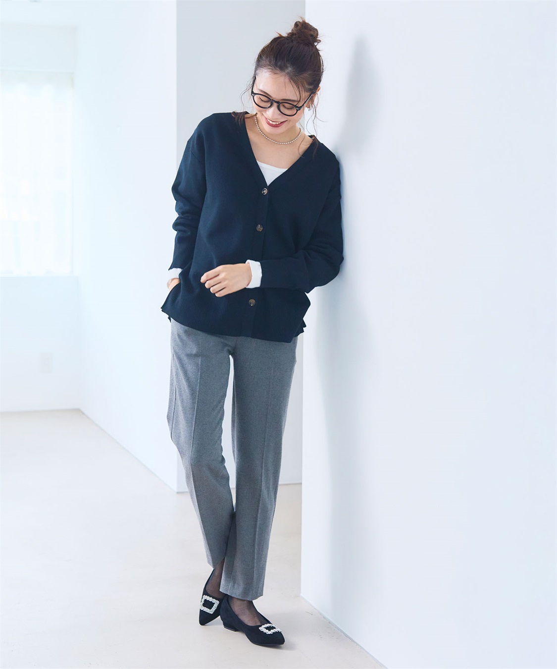 CROSS FUNCTION 《洗える》ダブルジャガードマシュマロニットカーディガン●セットアップ可能●【CF/クロスファンクション】_sub_9