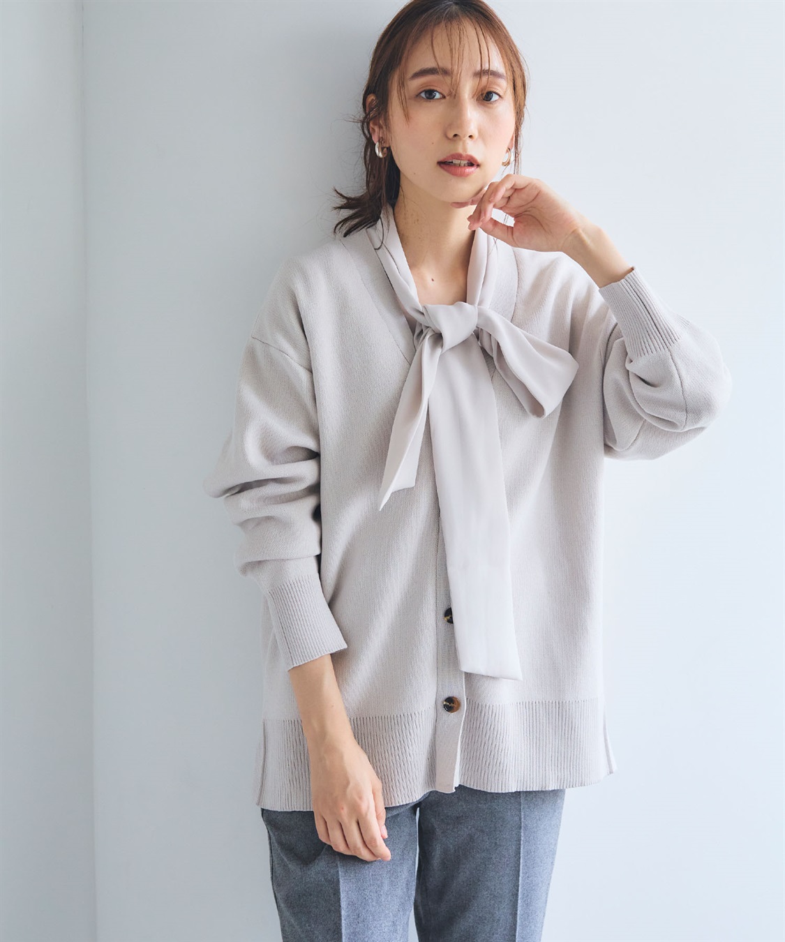 CROSS FUNCTION 《洗える》ダブルジャガードマシュマロニットカーディガン●セットアップ可能●【CF/クロスファンクション】_sub_10