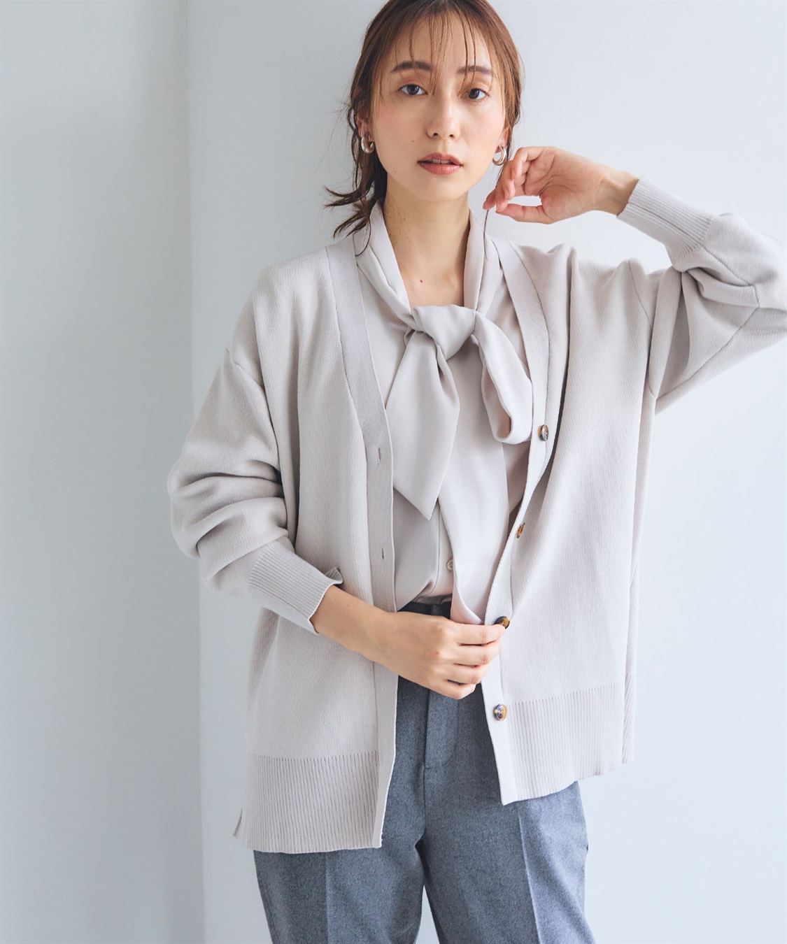 CROSS FUNCTION 《洗える》ダブルジャガードマシュマロニットカーディガン●セットアップ可能●【CF/クロスファンクション】_sub_13