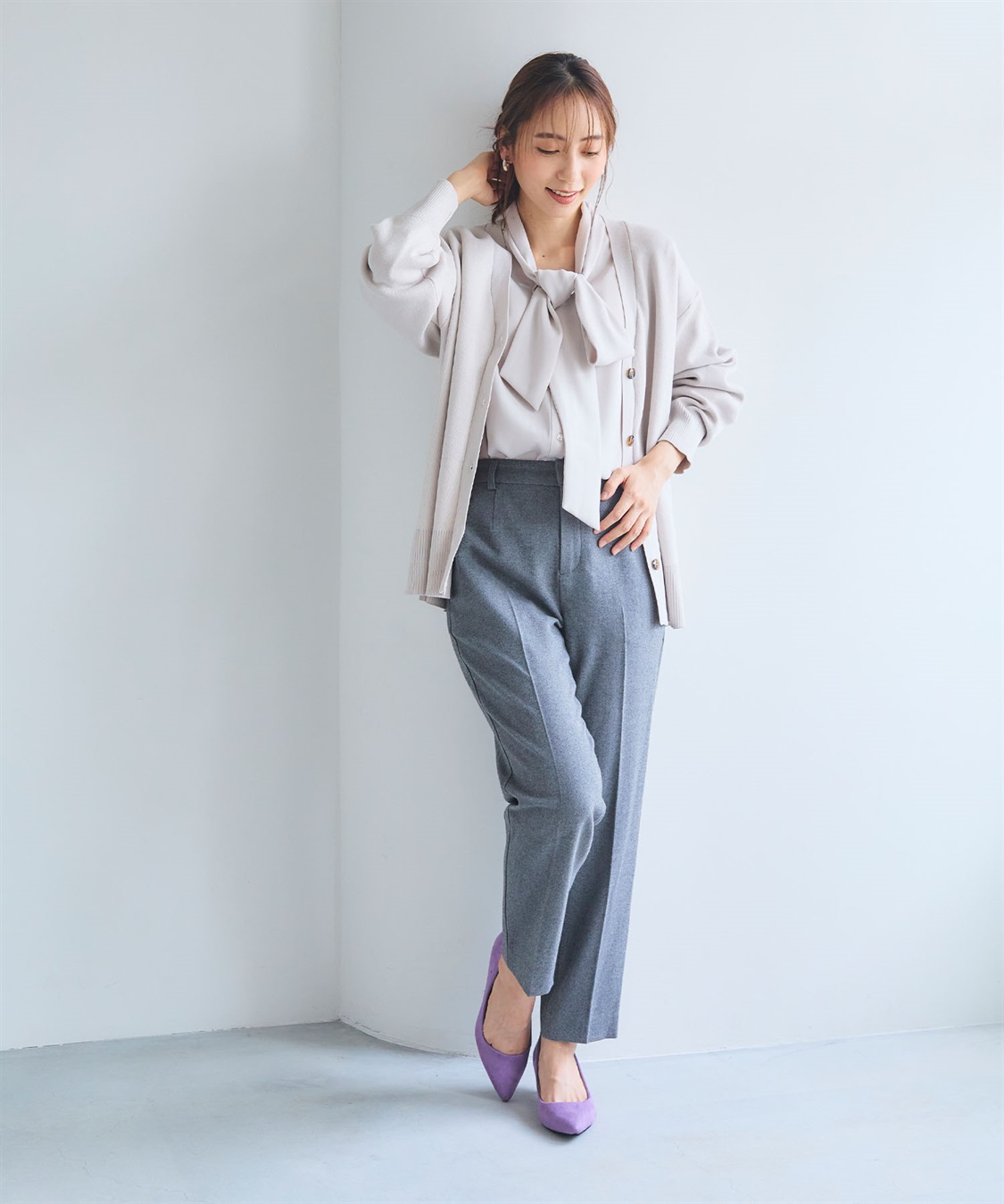 CROSS FUNCTION 《洗える》ダブルジャガードマシュマロニットカーディガン●セットアップ可能●【CF/クロスファンクション】_sub_14