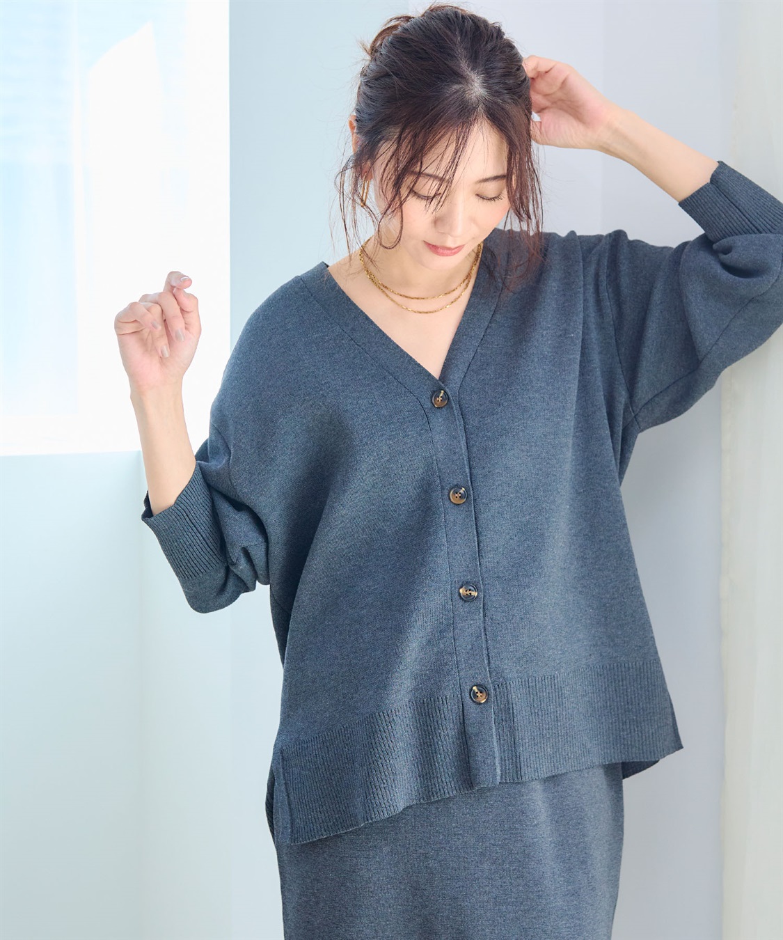 CROSS FUNCTION 《洗える》ダブルジャガードマシュマロニットカーディガン●セットアップ可能●【CF/クロスファンクション】_sub_18