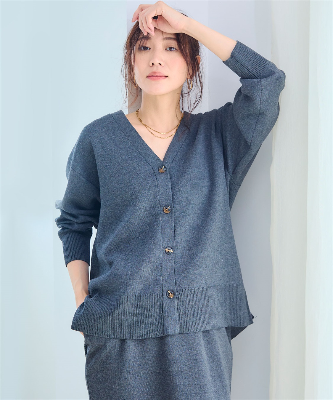 CROSS FUNCTION 《洗える》ダブルジャガードマシュマロニットカーディガン●セットアップ可能●【CF/クロスファンクション】_sub_19