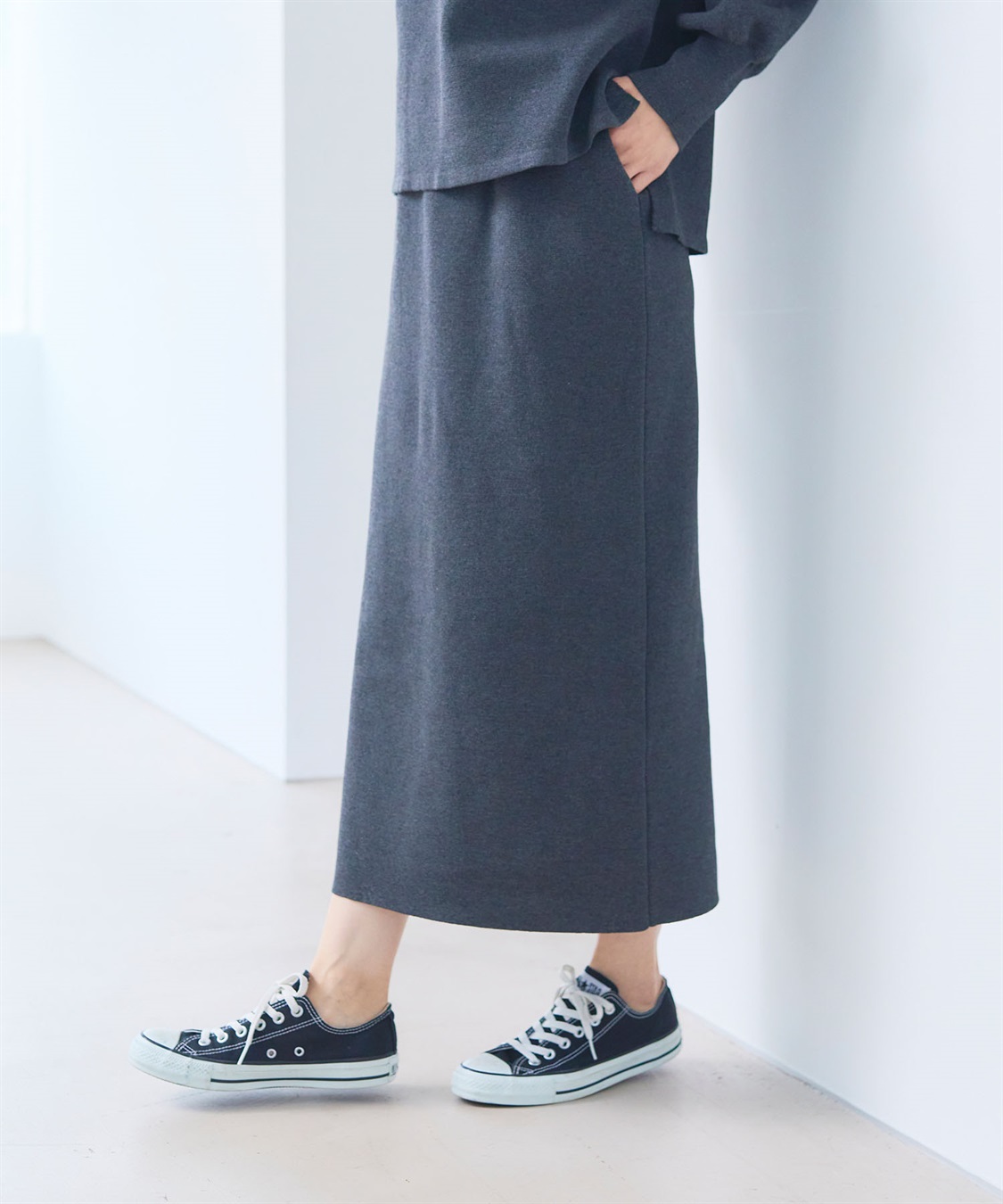 CROSS FUNCTION 《洗える》マシュマロミラノニットスカート●セットアップ可能●【CF/クロスファンクション】_sub_1