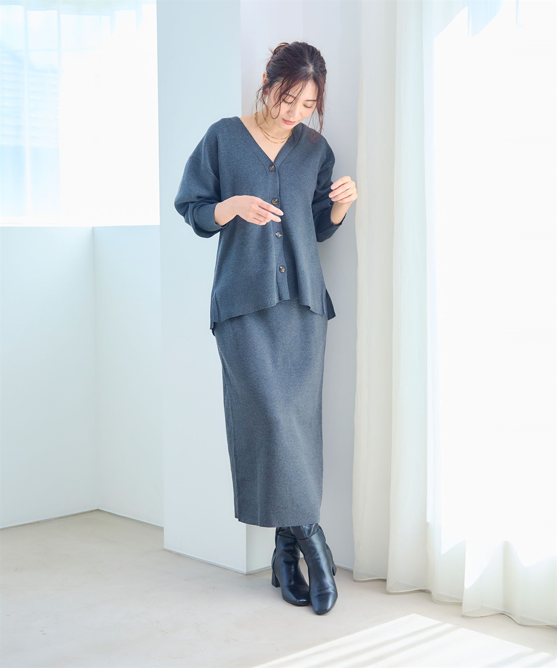 CROSS FUNCTION 《洗える》マシュマロミラノニットスカート●セットアップ可能●【CF/クロスファンクション】_sub_18