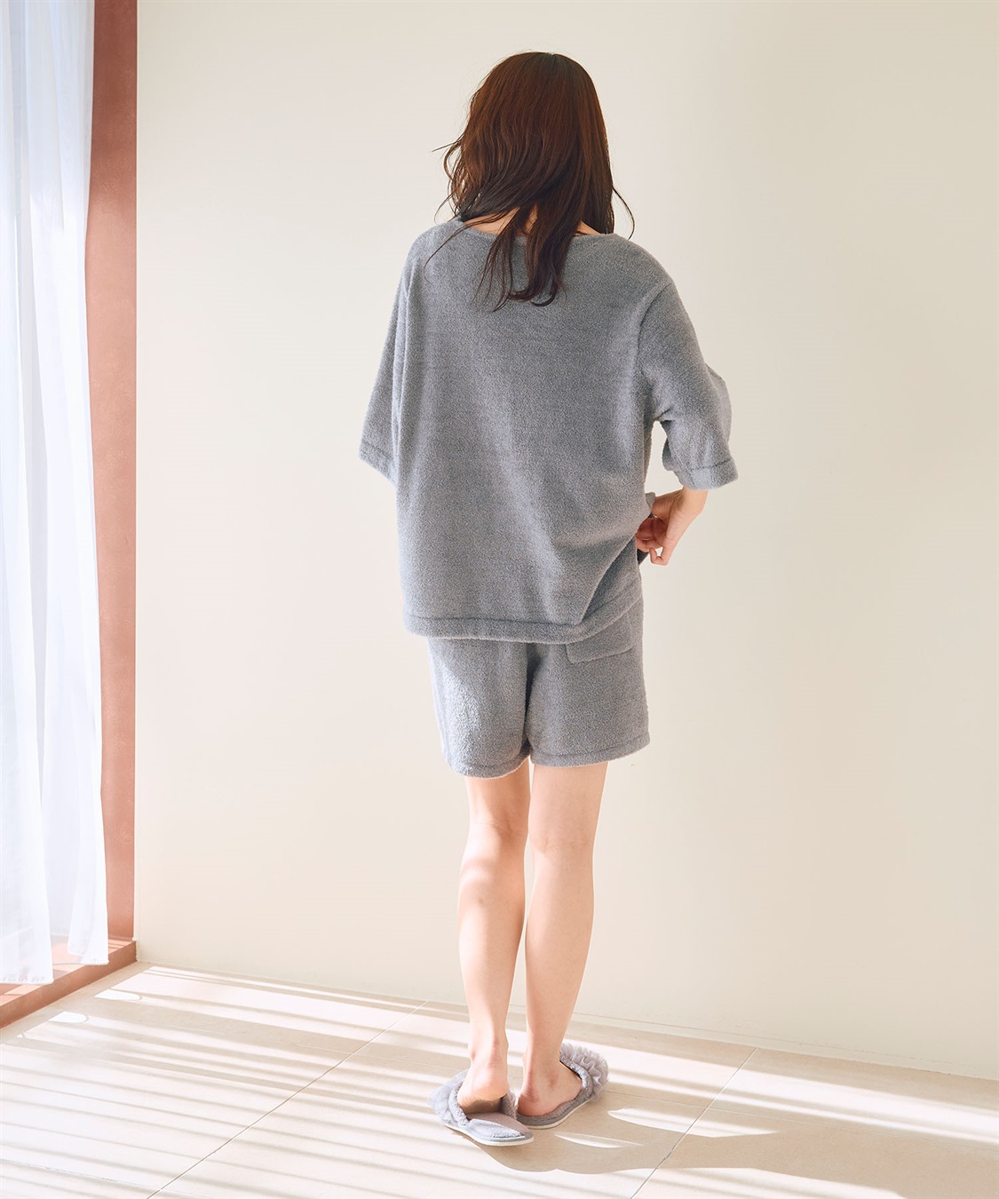 LAFUKU 【LAFUKU/ラフク】もこふわマシュマロ5分袖ルームウェアトップス《セットアップ対応/上下別売り》_sub_7