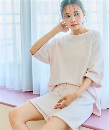 LAFUKU 【LAFUKU/ラフク】もこふわマシュマロ5分袖ルームウェアトップス《セットアップ対応/上下別売り》_subthumb_13