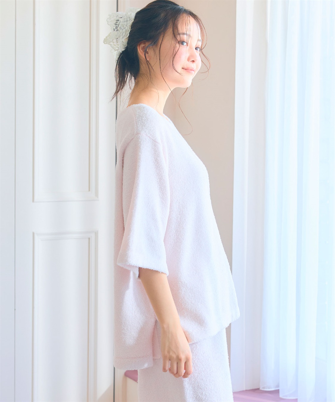 LAFUKU 【LAFUKU/ラフク】もこふわマシュマロ5分袖ルームウェアトップス《セットアップ対応/上下別売り》_sub_14