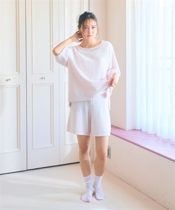 LAFUKU 【LAFUKU/ラフク】もこふわマシュマロ5分袖ルームウェアトップス《セットアップ対応/上下別売り》_subthumb_16