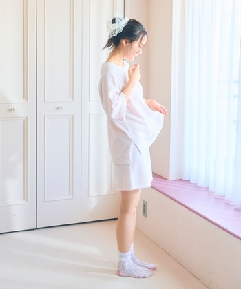 LAFUKU 【LAFUKU/ラフク】もこふわマシュマロ5分袖ルームウェアトップス《セットアップ対応/上下別売り》_subthumb_17