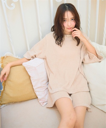 LAFUKU 【LAFUKU/ラフク】もこふわマシュマロ5分袖ルームウェアトップス《セットアップ対応/上下別売り》_subthumb_19