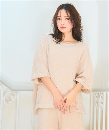 LAFUKU 【LAFUKU/ラフク】もこふわマシュマロ5分袖ルームウェアトップス《セットアップ対応/上下別売り》_subthumb_20