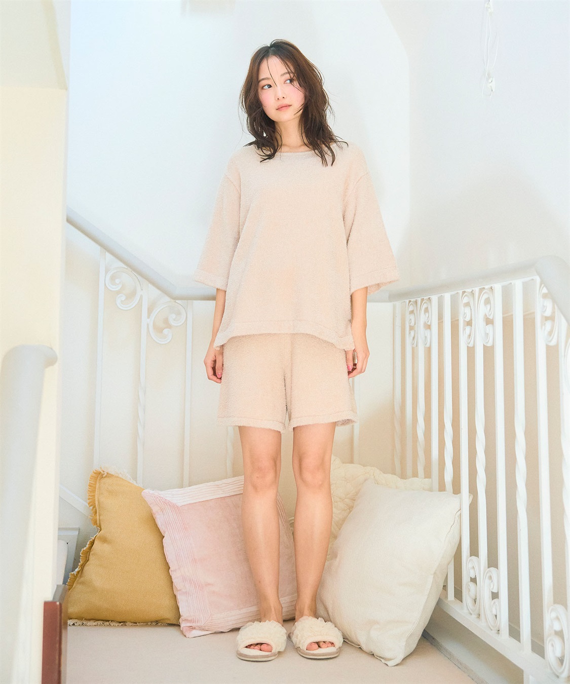 LAFUKU 【LAFUKU/ラフク】もこふわマシュマロ5分袖ルームウェアトップス《セットアップ対応/上下別売り》_sub_22