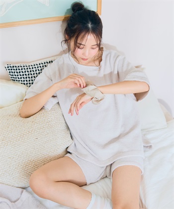 LAFUKU 【LAFUKU/ラフク】もこふわマシュマロ5分袖ルームウェアトップス《セットアップ対応/上下別売り》_subthumb_24