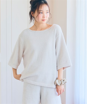 LAFUKU 【LAFUKU/ラフク】もこふわマシュマロ5分袖ルームウェアトップス《セットアップ対応/上下別売り》_subthumb_25