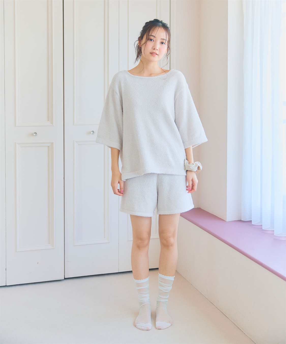 LAFUKU 【LAFUKU/ラフク】もこふわマシュマロ5分袖ルームウェアトップス《セットアップ対応/上下別売り》_sub_27