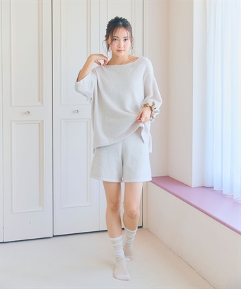 LAFUKU 【LAFUKU/ラフク】もこふわマシュマロ5分袖ルームウェアトップス《セットアップ対応/上下別売り》_subthumb_28