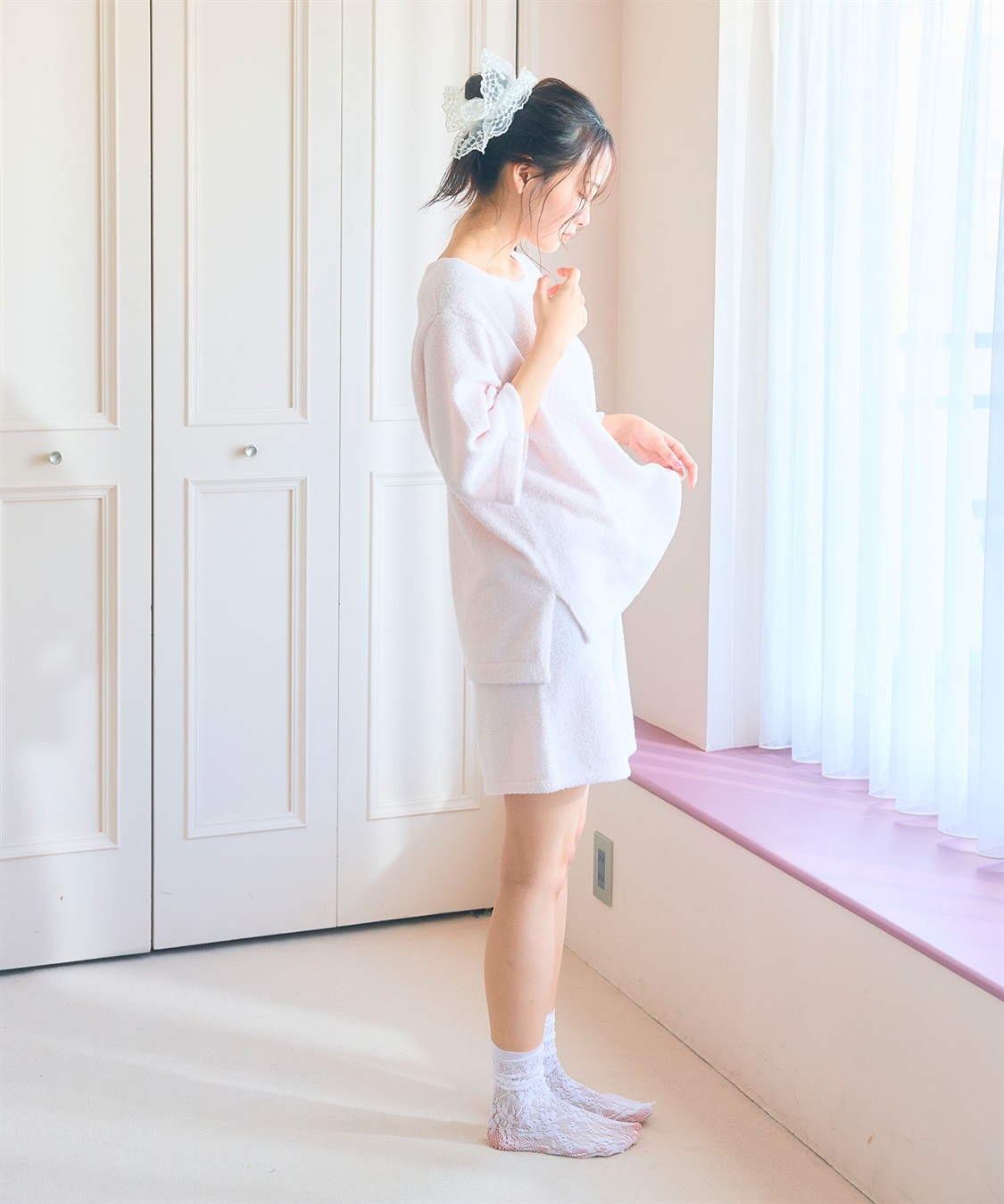 LAFUKU 【LAFUKU/ラフク】もこふわマシュマロルームウェアハーフパンツ《セットアップ対応/上下別売り》_sub_19