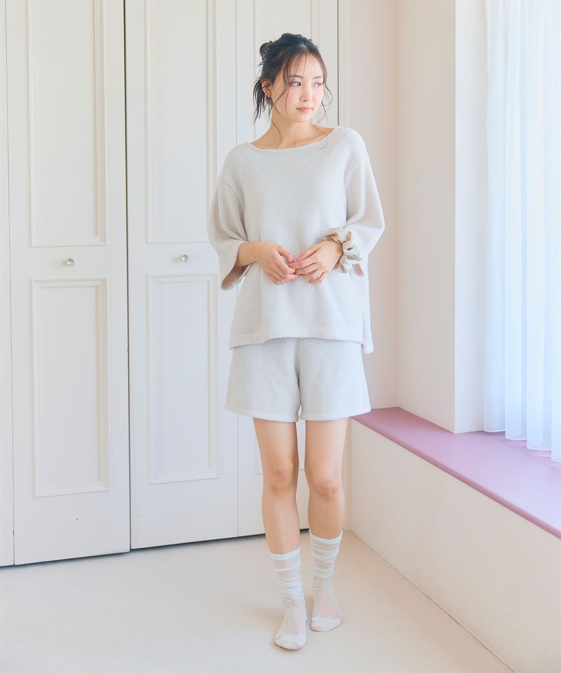 LAFUKU 【LAFUKU/ラフク】もこふわマシュマロルームウェアハーフパンツ《セットアップ対応/上下別売り》_sub_28