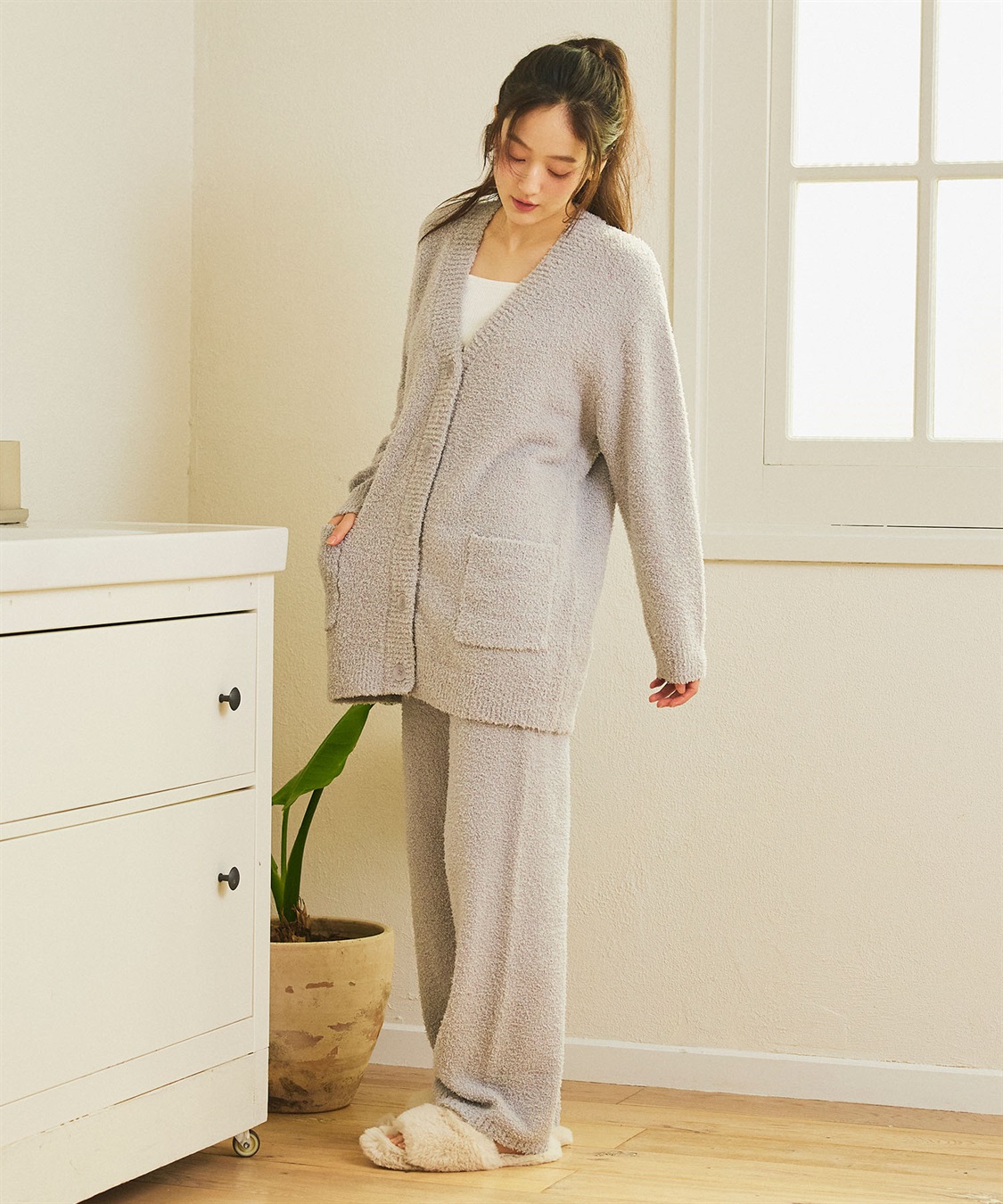 LAFUKU 【LAFUKU/ラフク】マシュマロニットもちふわネップニットロングパンツ/ルームウェア（上下別売り）_sub_21