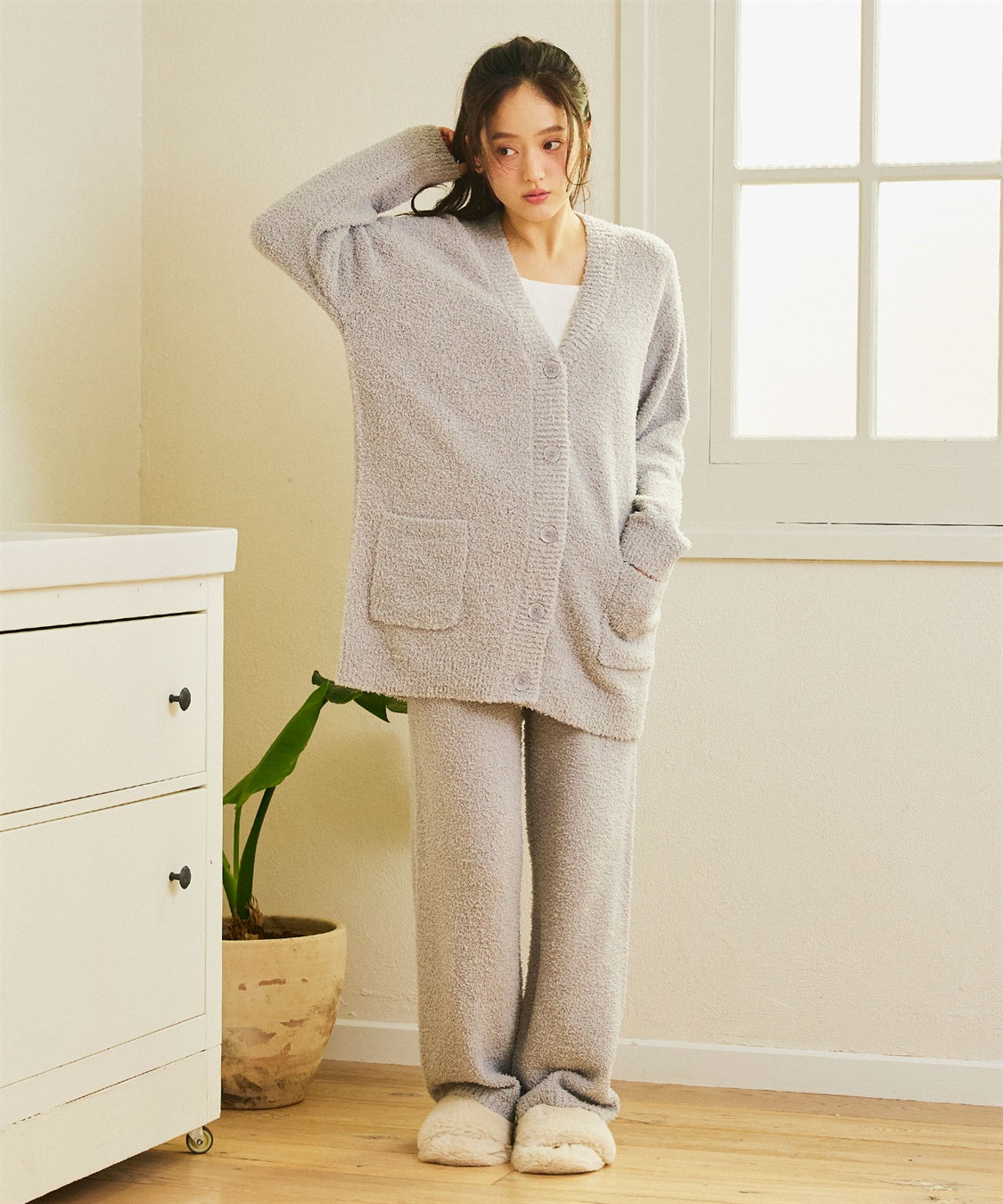 LAFUKU 【LAFUKU/ラフク】マシュマロニットもちふわネップニットロングパンツ/ルームウェア（上下別売り）_sub_22