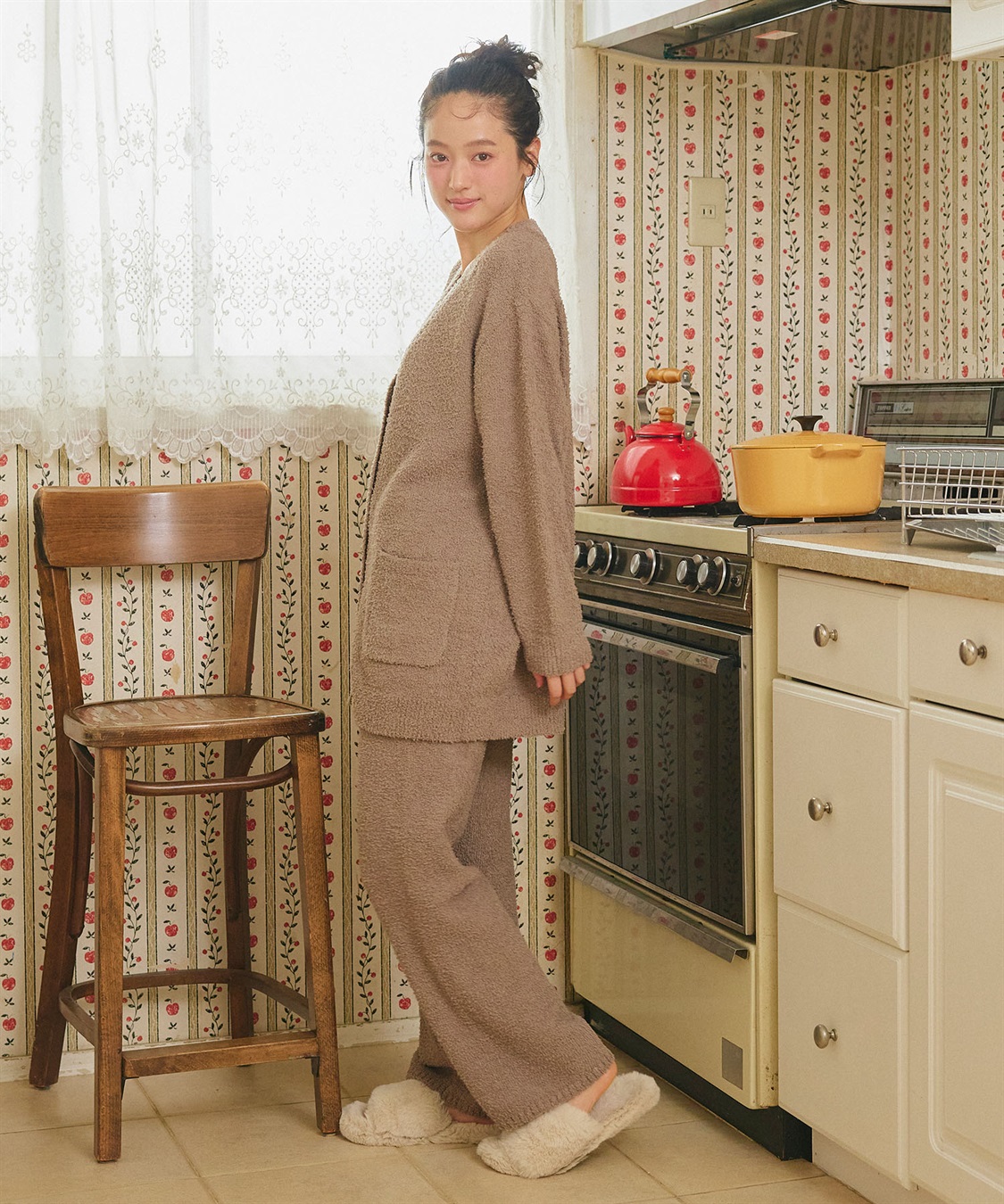 LAFUKU 【LAFUKU/ラフク】マシュマロニットもちふわネップニットロングパンツ/ルームウェア（上下別売り）_sub_24