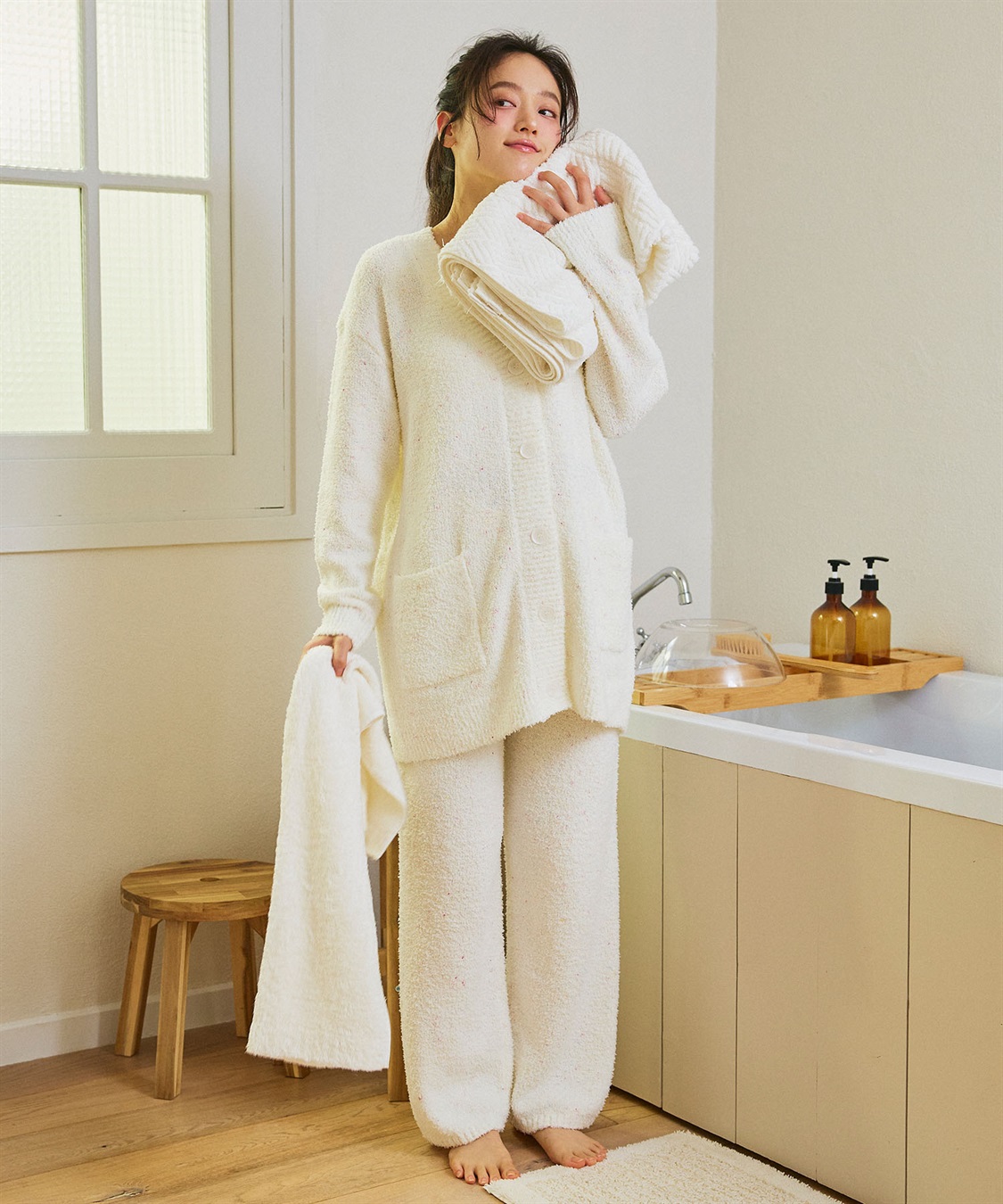 LAFUKU 【LAFUKU/ラフク】マシュマロニットもちふわネップニットロングパンツ/ルームウェア（上下別売り）_sub_25