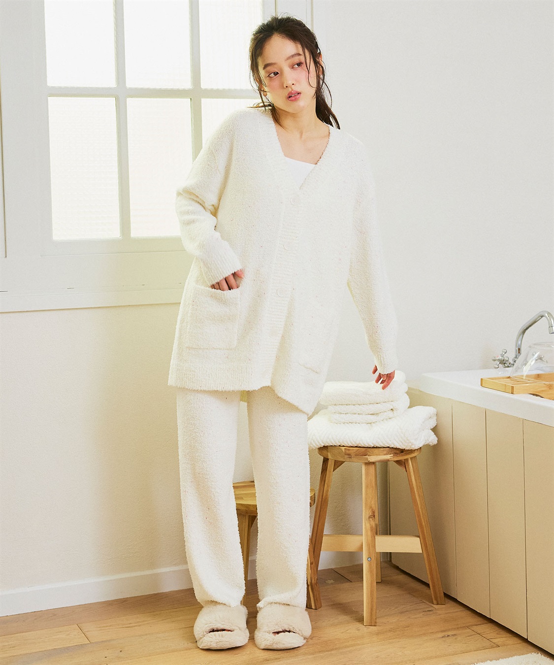 LAFUKU 【LAFUKU/ラフク】マシュマロニットもちふわネップニットロングパンツ/ルームウェア（上下別売り）_sub_26