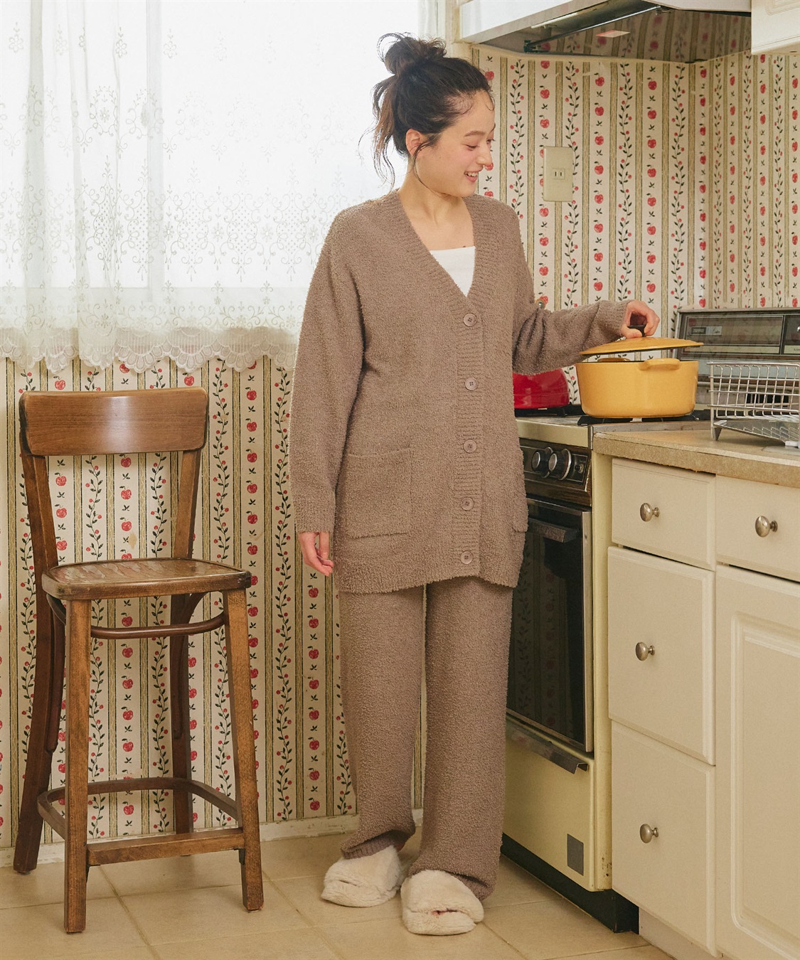 LAFUKU 【LAFUKU/ラフク】マシュマロニットもちふわネップニットＶネックカーディガン/ルームウェア（上下別売り）_sub_22