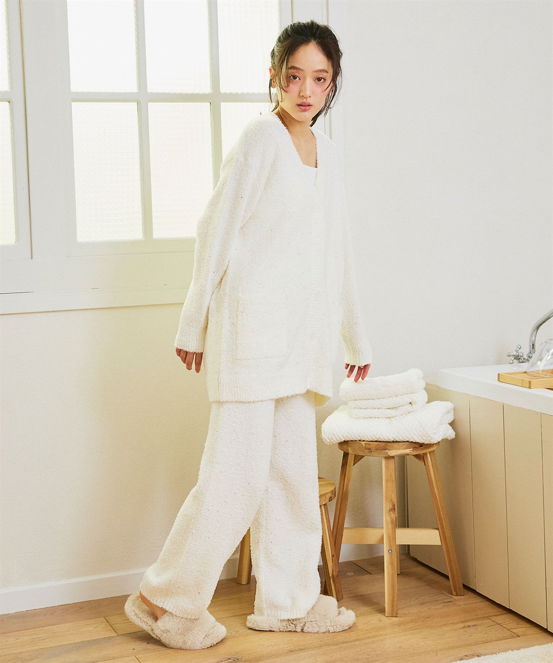 LAFUKU 【LAFUKU/ラフク】マシュマロニットもちふわネップニットＶネックカーディガン/ルームウェア（上下別売り）_sub_24