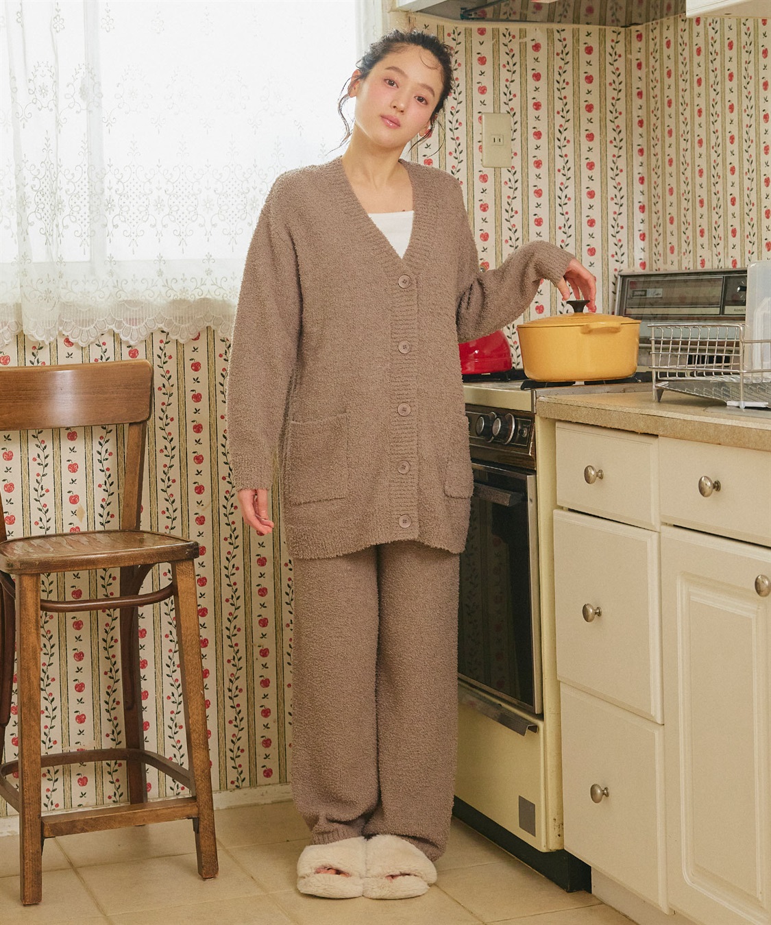 LAFUKU 【LAFUKU/ラフク】マシュマロニットもちふわネップニットＶネックカーディガン/ルームウェア（上下別売り）_sub_27